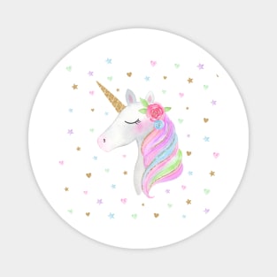 White Unicorn Magnet